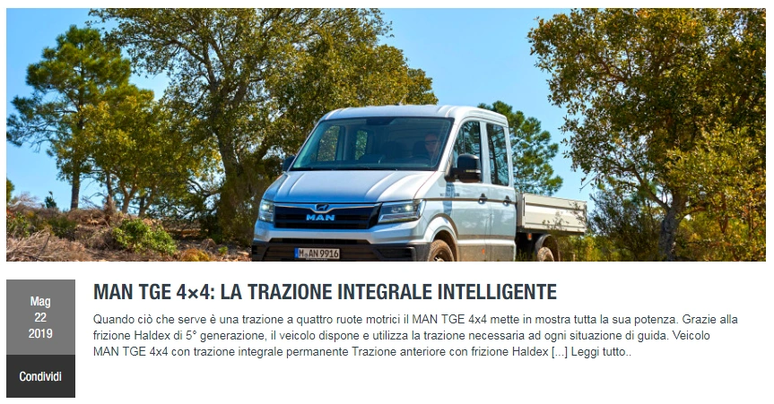 MAN TGE 4×4: la trazione integrale intelligente